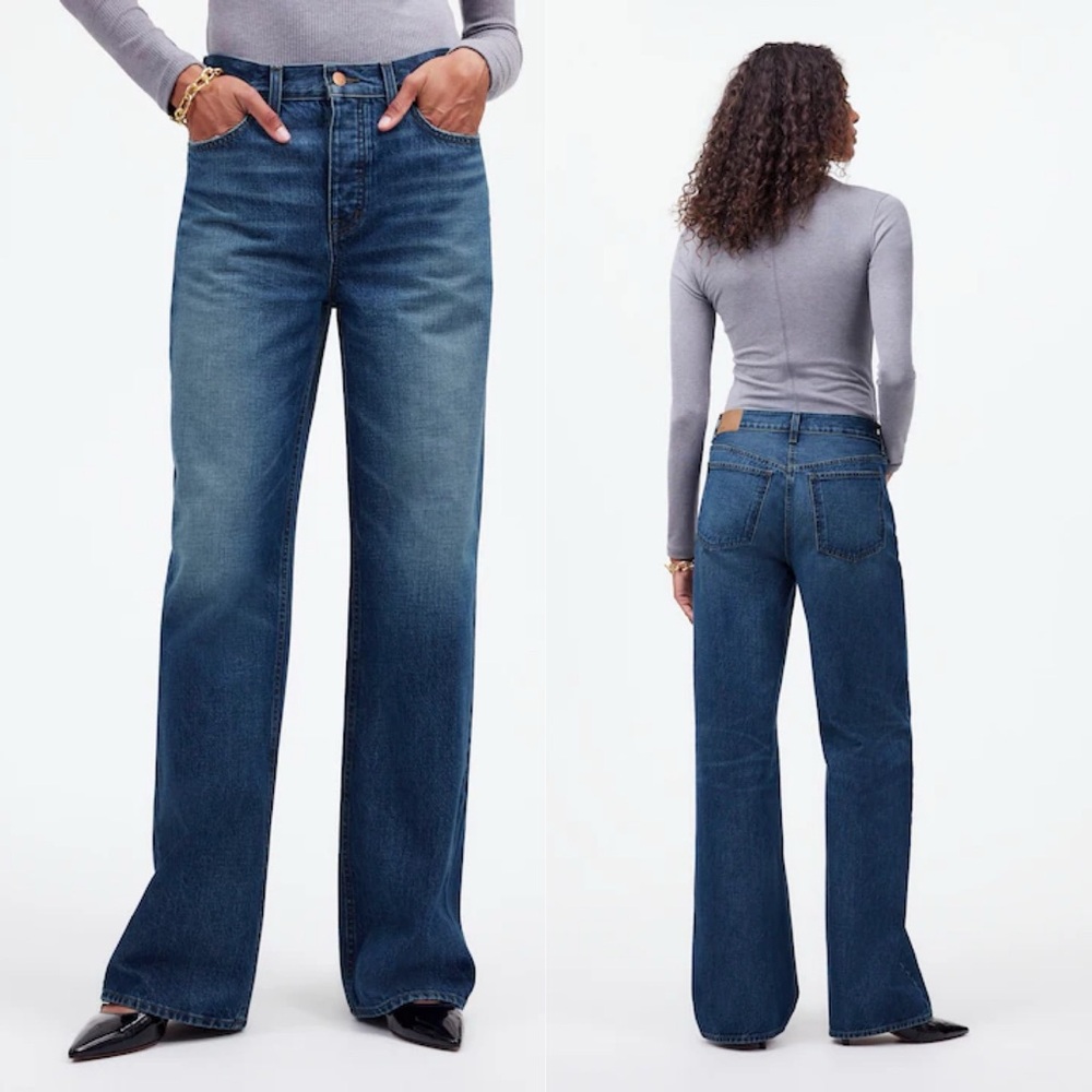 Madewell Dark Blue Wide Leg Jeans